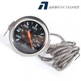 Ag009-wt-w Anwenchapey 2ftft 52mm Chrome Multi Temperature Pointer Kit Dial Water Temp Gauge Black Face