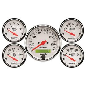 1302-m Auto Meter Arctic White Analog Gauge Kit