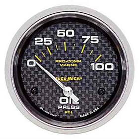 Auto Meter 460741424204 200759-40 Pro-comp Carbon Fiber Marine Oil Pressure Gauge Diameter 2
