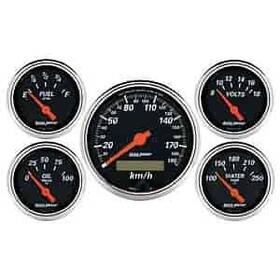 1421-m Autometer Auto Meter Designer Black 5-gauge Kit
