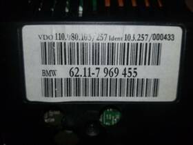 62-10-7-969-455 Bmw 62117834420 1 C 62117969455 Oem Used Vdo 110080103/257 Usa Cluster