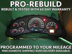 10306213 Chevrolet 00-05 Monte Carlo Ss Instrument Gauge Cluster Speedo Tach Mileage Prog 2608