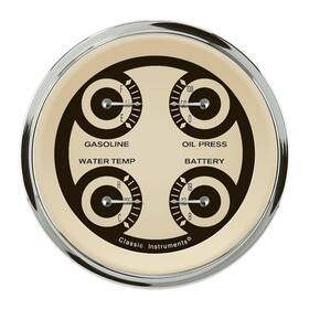 Nt76shc Classic Instruments Gauge Set - Nostalgia Vt 3 3/8 Inch Quad
