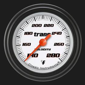 Classic Instruments Vs127wblf Velocity White 2 1/8 Inch Transmission Temperature Gauge