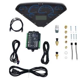 Dd552b Dakota Digital 1955-59 Chevrolet Pickup Vhx Series Gauge Set With Black Alloy Face And Blue