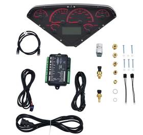 Dd552r Dakota Digital 1955-59 Chevrolet Pickup Vhx Series Gauge Set With Black Alloy Face And Red