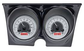 Dakota Digital Vhx-67c-cam-s-r 1967-68 Camaro/firebird Vhx Instruments Silver Alloy With Red Light