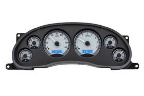 Dakota Digital Vhx-94f-mus-s-b 1994-2004 Ford Mustang Vhx Instruments Silver Alloy With Blue Light