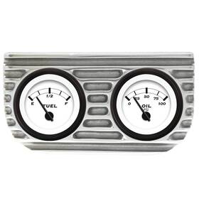 Vpagb2fo Direct Tune Auto Supply Zss10b7 Vintage Finned Dual Bezel Mount With Aurora Fuel And Oil Gauges Street