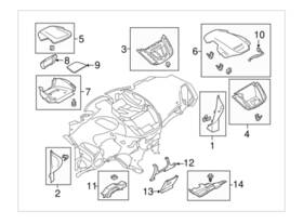Cj5z78044d70ba Ford Oem 2015 Escape Instrument Panel Components-panel Cover