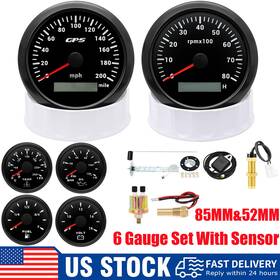 Gzsmh Cx8139b Cx8153b 4 6 Gauge Set With Sensor 85mm Gps Speedometer 200mph&tacho 8000rpm For Boat Car