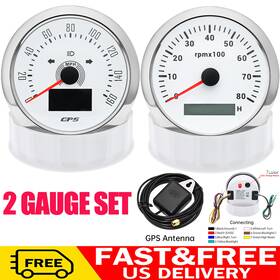 Cx8154us Gzsmh Cx8224 2 Gauge Set 85mm Boat Gps Speedometer 160mph&tacho 8000rpm For Car Us