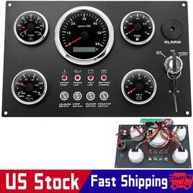Cx9140-6000rpm Gzsmh 5 Gauge Set With Instrument Panel Tachometer 6000rpm For Marine Boat 12v