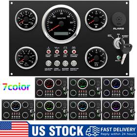 Cx9140-6k-240 Gzsmh 5 Gauge Set With Instrument Panel 6000rpm 7 Colors Led For Marine Boat Yacht Us