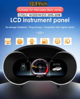 Ybmf10 Hizpo Lcd Digital Instrument Cluster Carplay For Benz W205 2015-2018 Glc X253 16-19