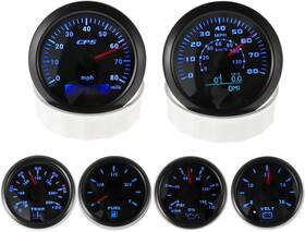 Ifn250707a001237 Infinauto 6 Gauge Set 3-3/8 Inch 85mm Gps Speedometer Tachometer 2-1/16 52mm