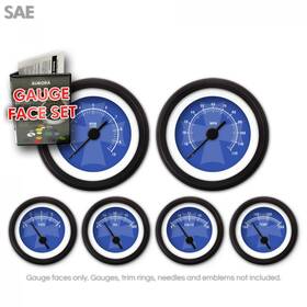 Jlm9075e Johnny Law Motors Gauge Face Set - Sae Iron Cross Blue