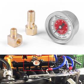 Bx102377rd Jonjea Fuel Pressure Gauge Liquid Filled 1/8npt 0-100psi For Honda Acura Mitsubishi Red