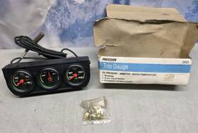29503 Magnum 12v Illuminated Trio 3 Gauges No. With Box Untested Black