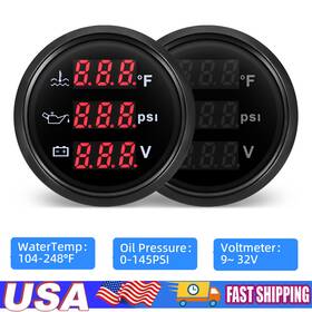 Cx6187bus Maimeimi 52mm 3 In 1 Digital Multi-function Gauge Water Temp Oil Pressure Volt With Alarm