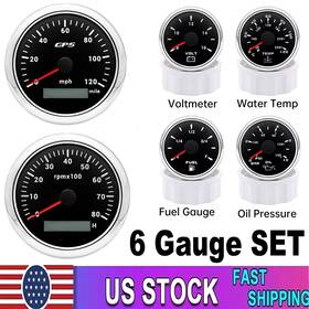 Cx8137 Maimeimi 6 Gauge Set 85mm Gps Speedometer 120mph Tacho And 52mm Fuel Volt Oil Pressure Temp