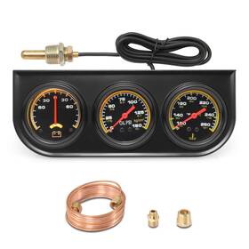 Zj0003 Maimeimi 2 Inch 52mm 3-in-1 Kit Auto Car Triple Gauge Set Water Temp Oil Pressure Volt Meter