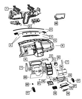 1hq12xdvaf Mopar Genuine Steering Column Gap Cover
