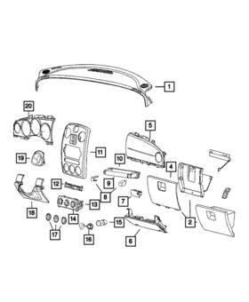 Yw801xrak Mopar Genuine Instrument Cluster Bezel