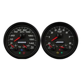 01257-01 New Vintage Usa Performance Series 3 In 1 Gauges Black