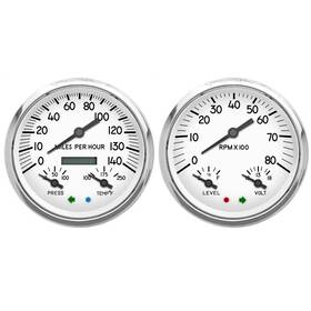 40257-03 New Vintage Usa 1940 Series 3 In 1 Gauges White