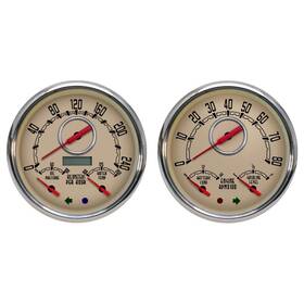 47372-02m New Vintage Usa Woodward 2 Gauge Kit Km/h 47-53 Fits Chevy