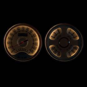 47373-02 New Vintage Usa Woodward 2 Gauge Kit Beige 47-53 Fits Chevy