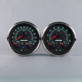 New Vintage Usa 69257-01m 1969 Series 3in1 Gauges Black/green Kph