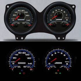 69691-05 New Vintage Usa 69 Firebird Cfr Series Gauge Set Blue