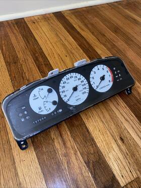 4r86e16 Nissan 1989 Maxima White Face Instrument Cluster Speedometer Gauge