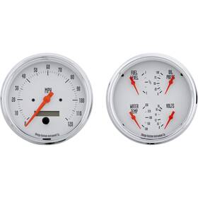 91129522-tan Omega Kustom Instruments Quad Gauge And Electric Speedo 4-5/8 Timeless Tan