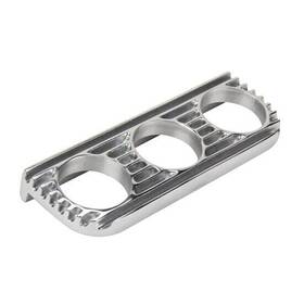 6124 Otb Gear Retri Finned Cast Aluminum 3 Gauge Dash Panel Polished