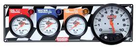 61-6041 Quickcar Racing Products White Face Gauge Panel Assembly P/n