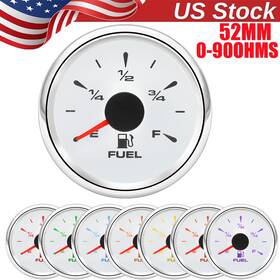 Rysjm 812-10112us 2 Inch 52mm 7 Colors Led Gas Fuel Level Gauge 0-90ohms For Boat Car Truck Us Stock