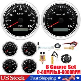 Rysjm Cx8155 Cx8149 4 6 Gauge Set With Sensor 85mm Gps Speedometer 80mph Tacho 6000rm Waterproof Us