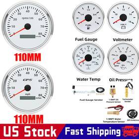Cxa008 Rysjm Cxa058 4 6 Gauge Set With Sensor 110mm Gps Speedometer 80mph&tacho 8000rpm For Boat