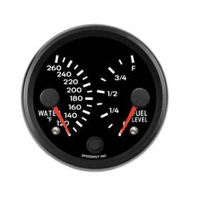 R3-dg3-pch Speedhut 3-3/8 Inch Dual Gauge Water Temp/fuel