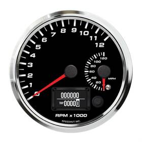 R4-ds13-leg Speedhut 4 Inch Dual Gauge 120 Mph /12k Tach