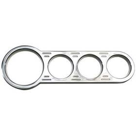 91053303-chr Speedway Motors Chrome 4-gauge Panel 1 3-1/8 Hole 3 2-1/16 For Autometer