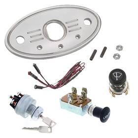 9108381 Speedway Motors Complete Billet Aluminum Oval Switch Panel Dash Kit