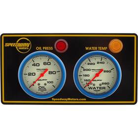 91365476 Speedway Motors Autometer Ultra-nite 2 Gauge Panel Oil Press And Water Temp