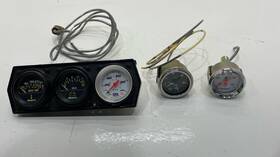360jca Stewart Warner Equus Sunpro Lot Of 5 Dash Gauges Oil Pressure Volt Water Temp