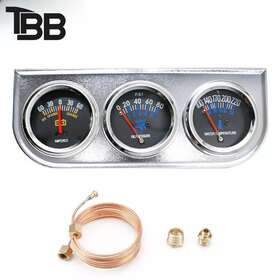 Ag005 Tbb Mechanical 2ftft 52mm Chrome Triple Gauge Set Water Temp Oil Pressure Amp Meter