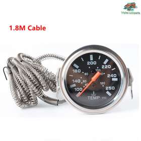Ag009-wt-t Triples Autoparts 2ftft 52mm Pointer Water Temp Temperature Gauge / Mechanical Black Face Chrome