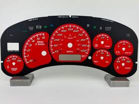 Ck1000240led5 Us Speedo Red Silverado/sierra Gauge Face For Clusters 99-02 2500 Gas